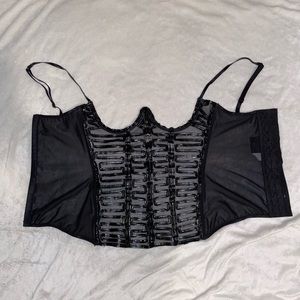 Mesh and leather corset